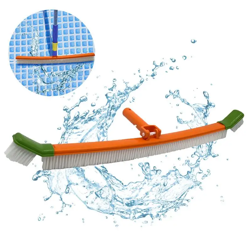 

Щетка для очистки бассейнов сверхмощная щетка, 24 дюйма, щетки для стен бассейна с угловой щеткой, очистка пола бассейна, шагов нет