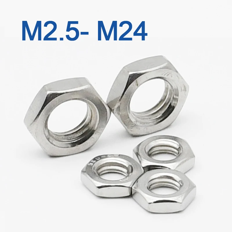Гайки AZKD Нержавеющая сталь 304 DIN439  M2.5 - M24