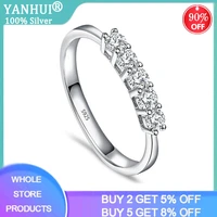 yanhui tibetan silver s925 small 3mm zirconia diamond single row simple bright women ring romantic starlight finger jewelry