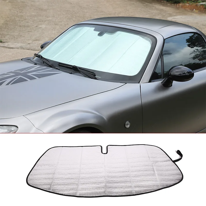 For Mazda MX-5 NC 2009-2015 Car Styling Silver Car Front Windshield Visor Car Sun Protection Pad Car Accessories