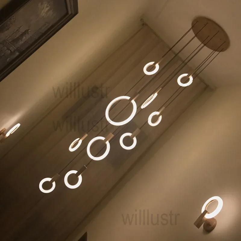 Деревянный подвесной светильник с круглым кольцом новый светодиодный из ПММА