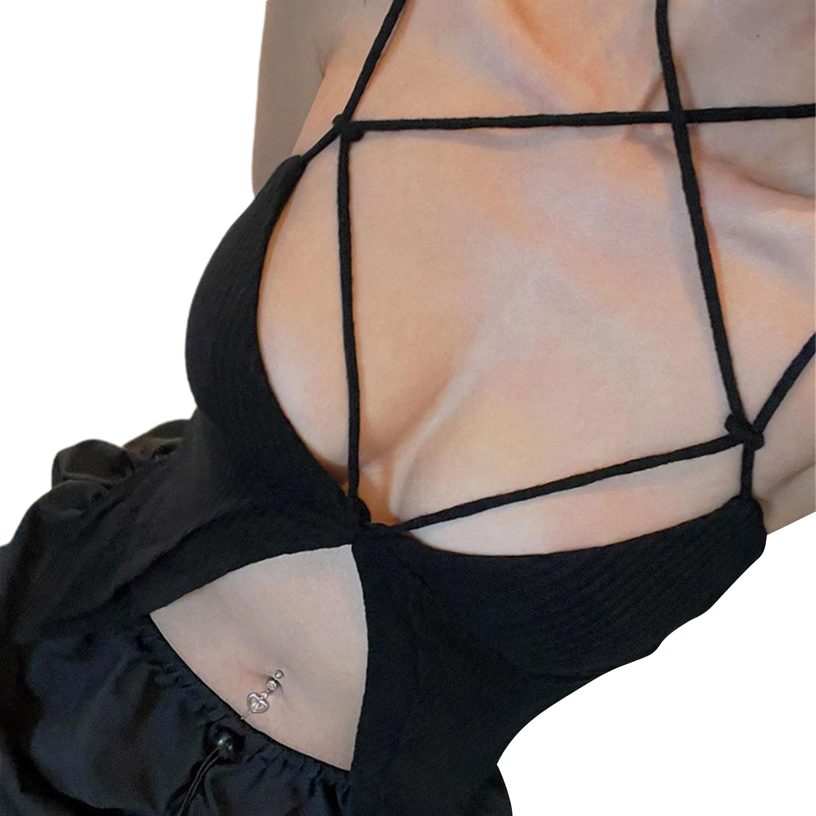 

Женский топ с открытой спиной, однотонный укороченный топ без рукавов, с лямкой на шее, Клубная одежда, уличная одежда, лето 2023