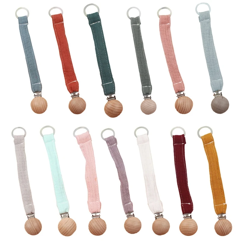 

Baby Pacifier Chain Clip Crochet Cartoon Animals Nursing Teether Soother Holder Beech Wood Clip DIY Dummy Nipple Holder