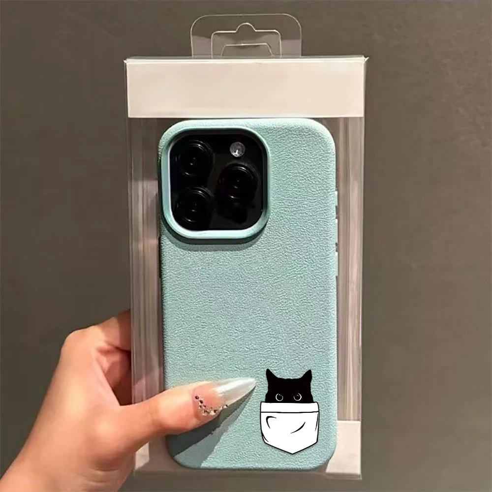 Фото Милый чехол для iPhone 11 12 13 14 15 16 17 Pro Max Plus Air с креативным дизайном в виде черной кошки, мягкий чехол-накладка из поликарбоната №3