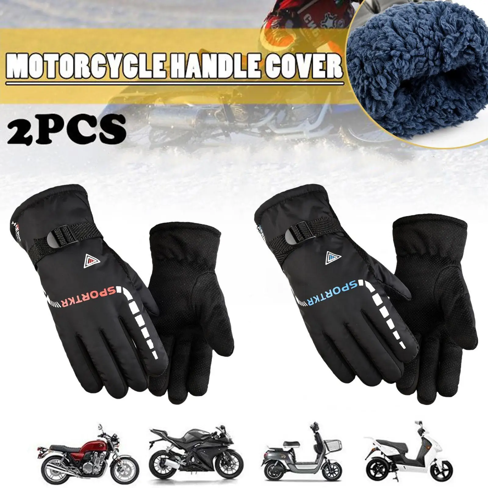 

Waterproof Winter Warm Ski Cycling Motocycle Gloves Antislip Thickness Thermal Sports Camping Gloves For Men Women Travel G H2j3
