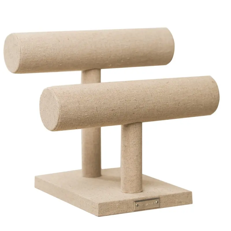 

Органайзер для ювелирных изделий, двойной браслет с подкладкой из натурального льна для мужчин