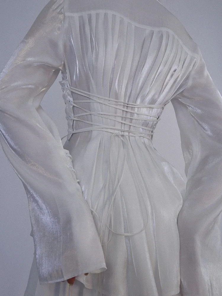 Оригинальный дизайн эстетичная облегающая элегантная модная белая рубашка