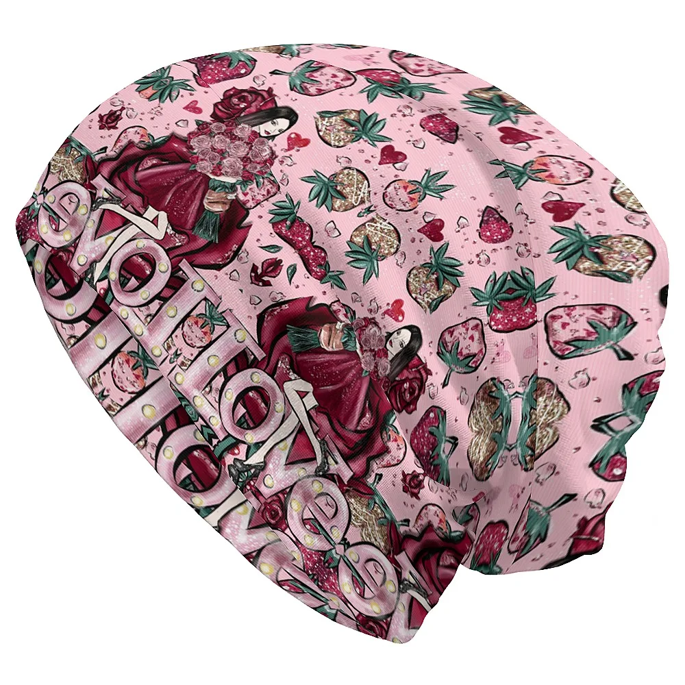 Шапка-бини с принтом любовных букв унисекс для отдыха удобные теплые взрослых