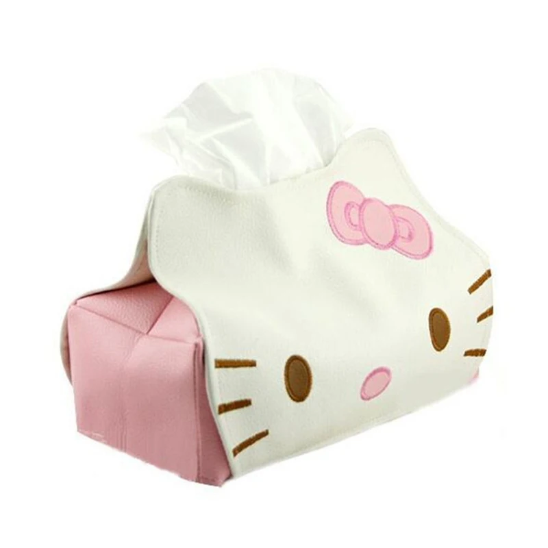 

Cute PU Leather Tissue Case Box Desktop Pumping Tissue Storage Box Napkin Holder Paper Dispenser Home Car Toilet Cartoon Gift