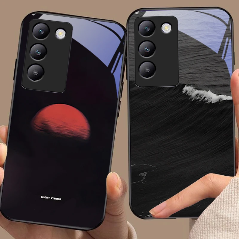 Red Fire Sunrise для Y72 33S 11 03 36 96 Lite 35 16 Iqoo 12 V40 SE 5G 29 40 21 30 X80 Pro Vivo Чехол телефона из