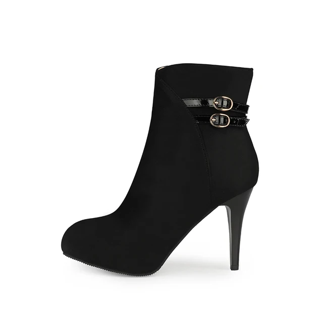 Green Women Ankle Boots Round Toe 