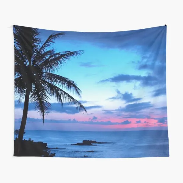 Тропический остров красивый розовый синий закат гобелен Декор настенный спальня