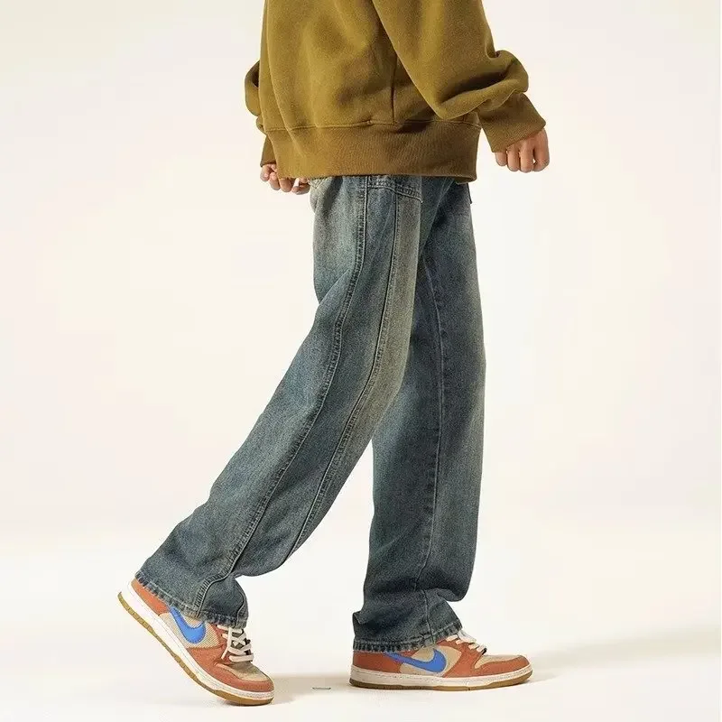 Мужские джинсы осенние мешковатые удобные шикарные брюки для тренировок