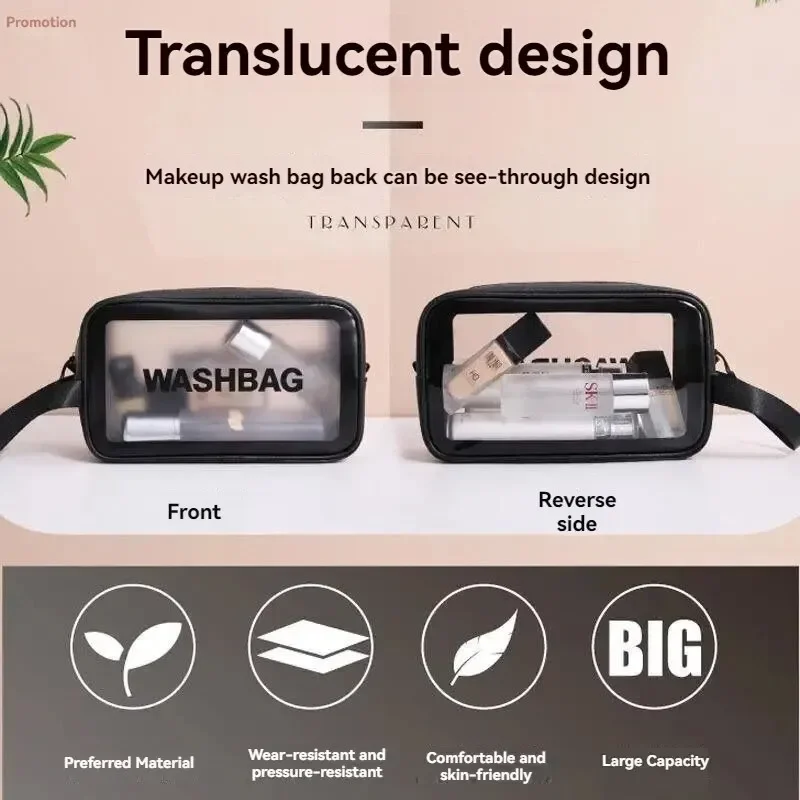 Портативная дорожная косметичка для женщин прозрачная Водонепроницаемая