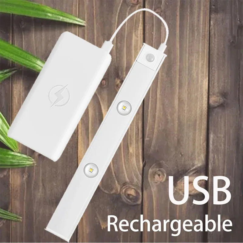 

Bedroom Night Lights Led for Bedroom Smar Trechargeable Lamp Ultra Thin Usb Cabinet Staircase Wardrobe Magnetic Strip Light
