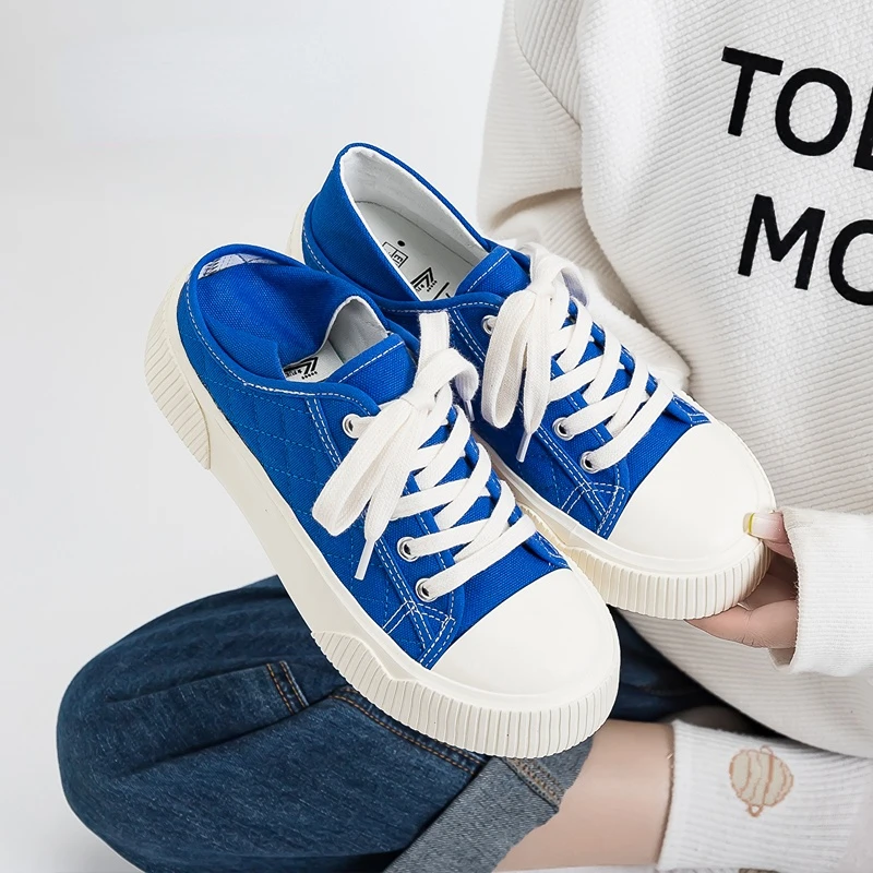 

Женские кроссовки на толстой подошве, красные или синие повседневные кроссовки на плоской подошве, весна 2022