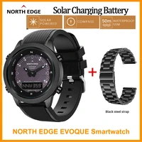 New NORTH EDGE Sports Digital Solar Powered Compass Watches Swim 50m Waterproof Alarm Countdown Stopwatch Smart Watch Sport