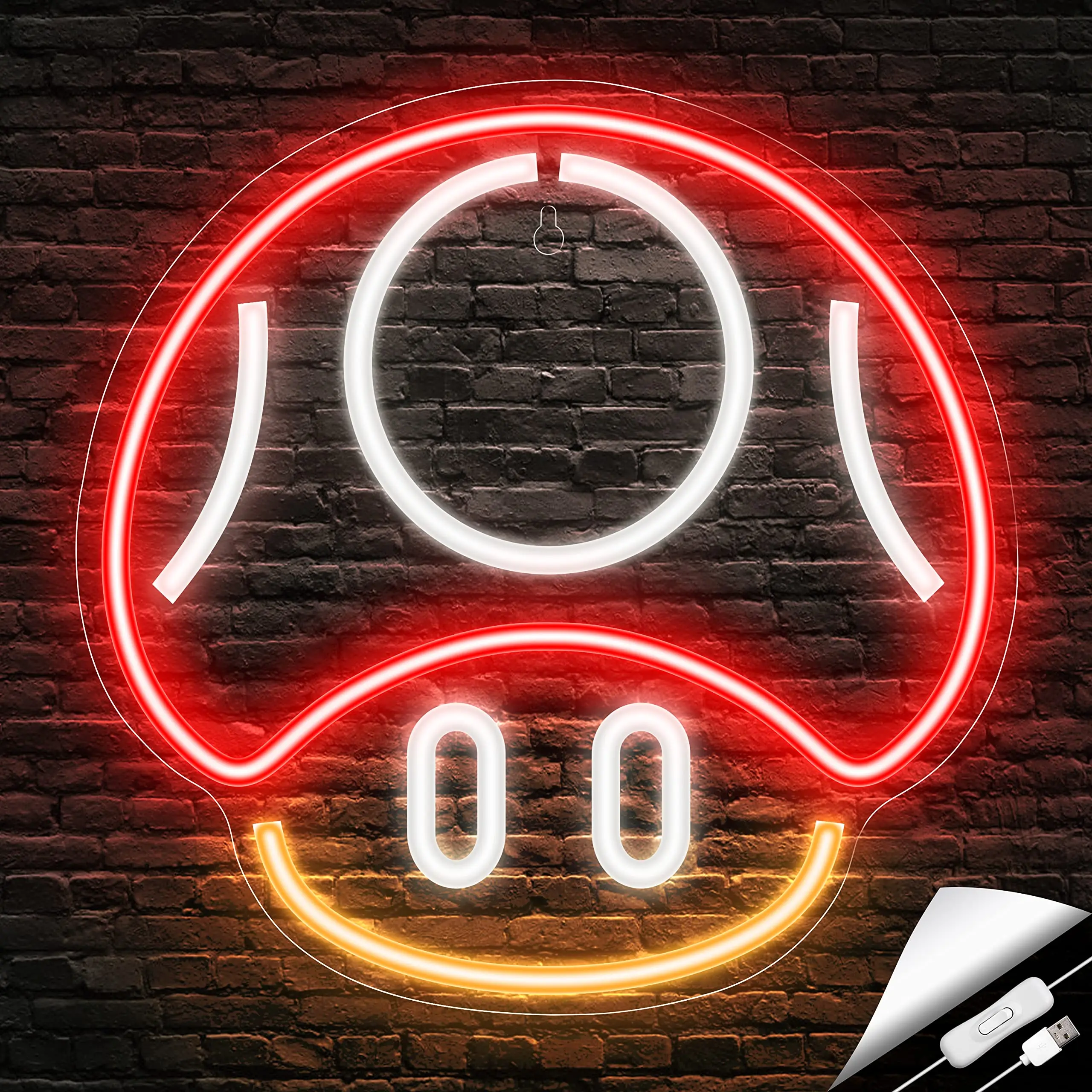 

Game Neon Sign, Mushroom Neon Sign, for Game Room Decoration, Kids Room - Game Mushroom Wall Decoration - Boy, Kids Gamer Gift