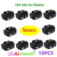latest upgraded bl1860 rechargeable lithium ion battery 18 v 6ah for makita 18v batteries bl1840 bl1850 bl1830 bl1860b lxt400