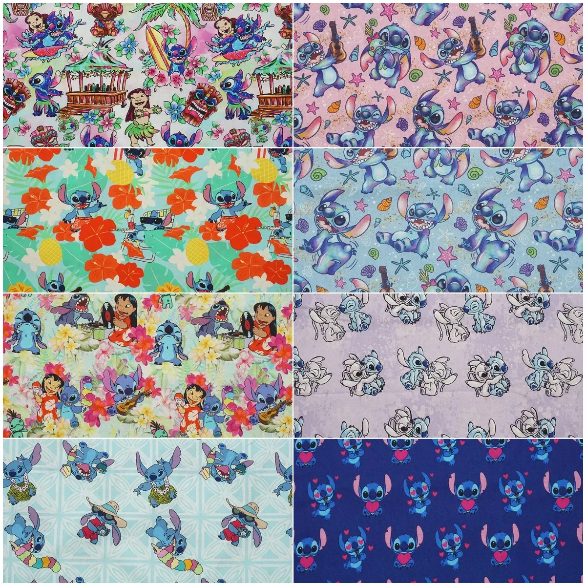 

Width 110cm Cotton Disney Lilo&Stitch Fabric For Sewing Clothes Dress Patchwork Fabrics Tissue DIY Quilting Needlework Material