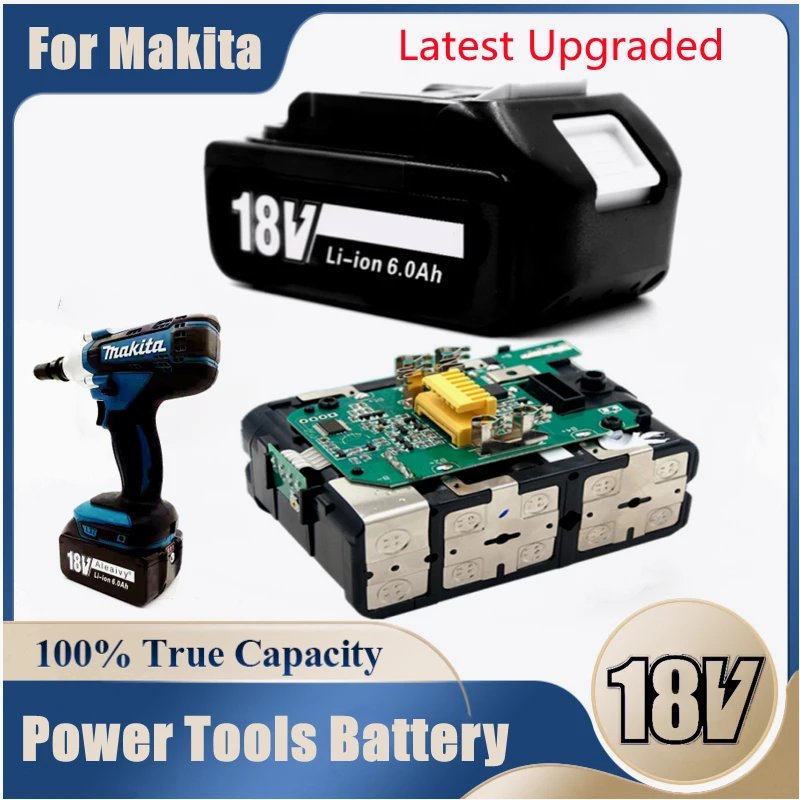 

Аккумуляторная батарея BL1860, 18 в, 2022 мАч, литий-ионная батарея для Makita BL1840, BL1850, BL1830, BL1860B, LXT, 6000