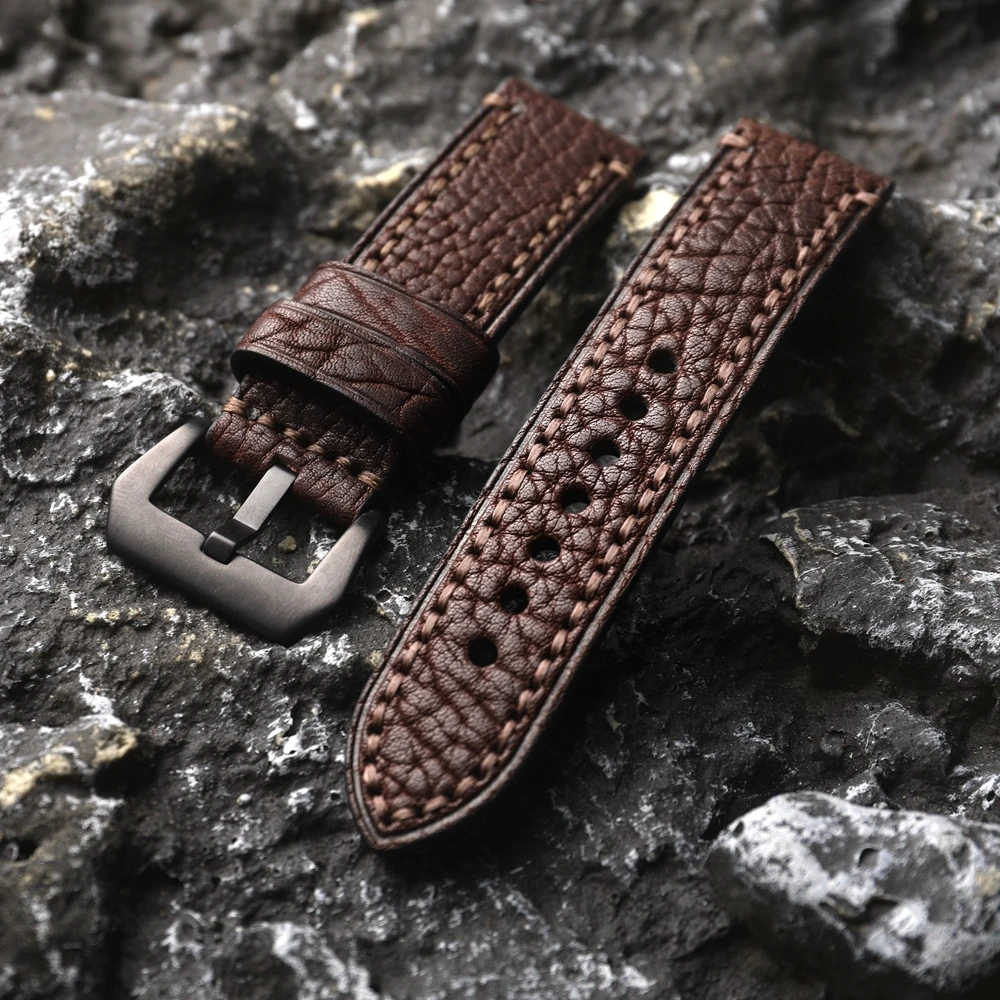 Винтажный Кожаный Ремешок Для Часов Мужчин Коричневый Черный Зеленый Из