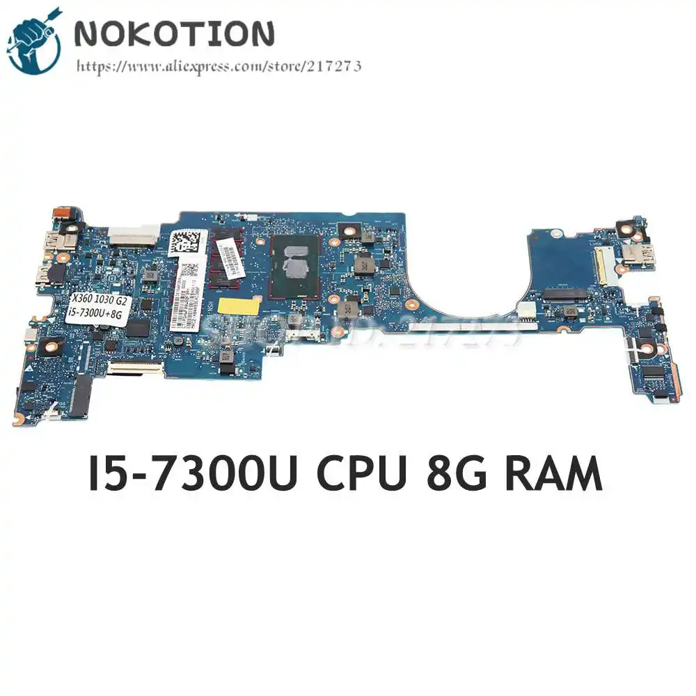 

NOKOTION 6050A2848001-MB-A01 920053-601 920053-001 For HP EliteBook X360 1030 G2 Laptop motherboard i5-7300U 2.60GHz 8GB Ram