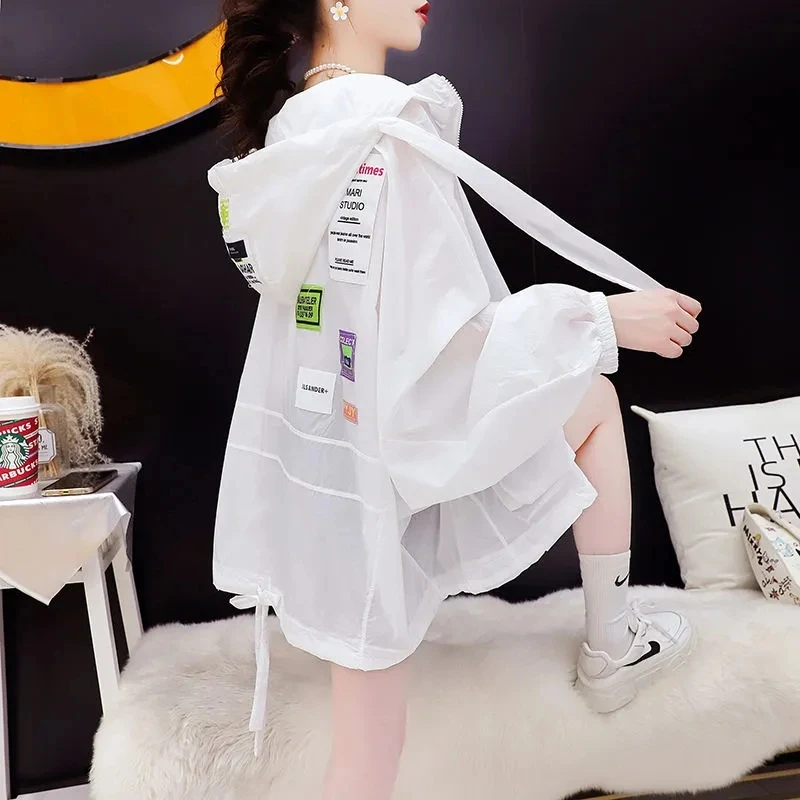 Женская короткая куртка Корейская версия Солнцезащитная одежда с капюшоном