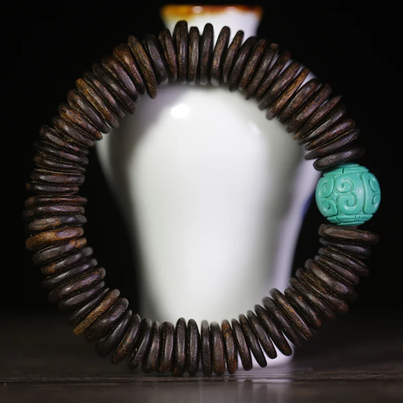 

Agarwood Bracelet Natural Shape Vietnam Nha Trang Bracelet Fidelity Old Materials Agarwood Bracelet Prayer Beads for Men