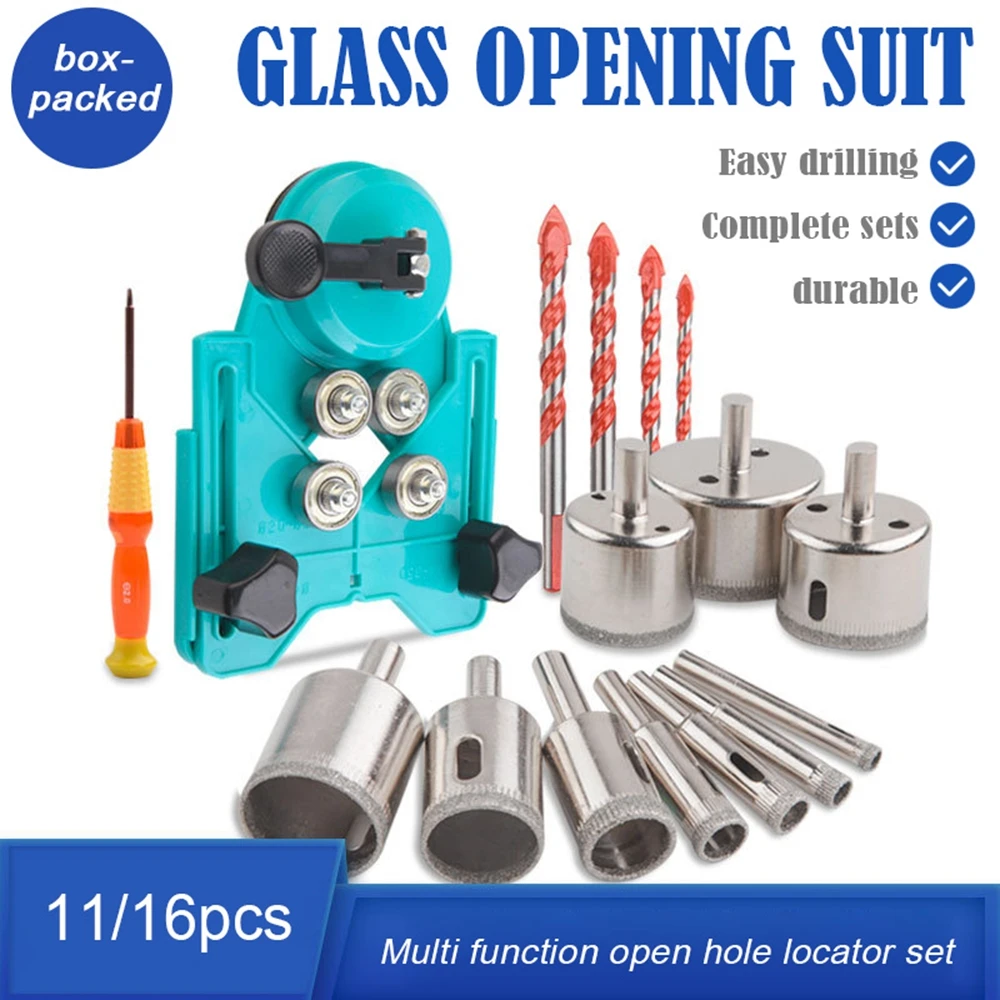 

FOR 4-83mm Drill Chuck Vacuum Base Sucker With 6-50mm Diamond Coated Glass Drill Bit Fit Tile Glass Hole Saw Openings Locator
