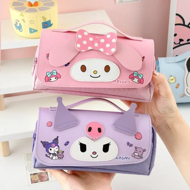 Kawaii Sanrio пенал Kuromi My Melody большой емкости канцелярские принадлежности Cinnamoroll