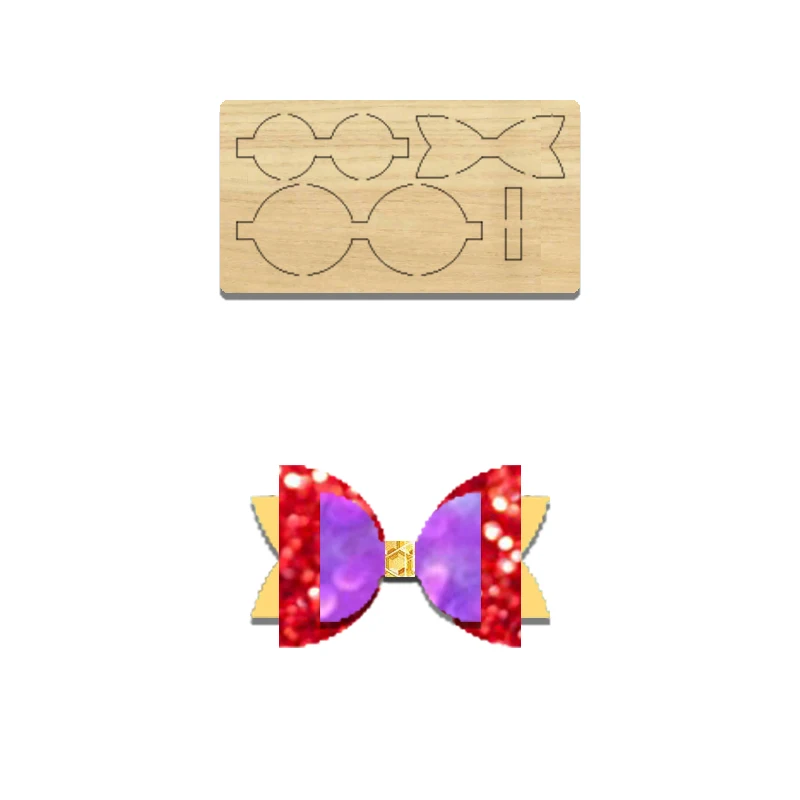 

BD59 Wooden Cutting Die For Multi-layer Bowknot Hairpin, Suitable For Most Machines