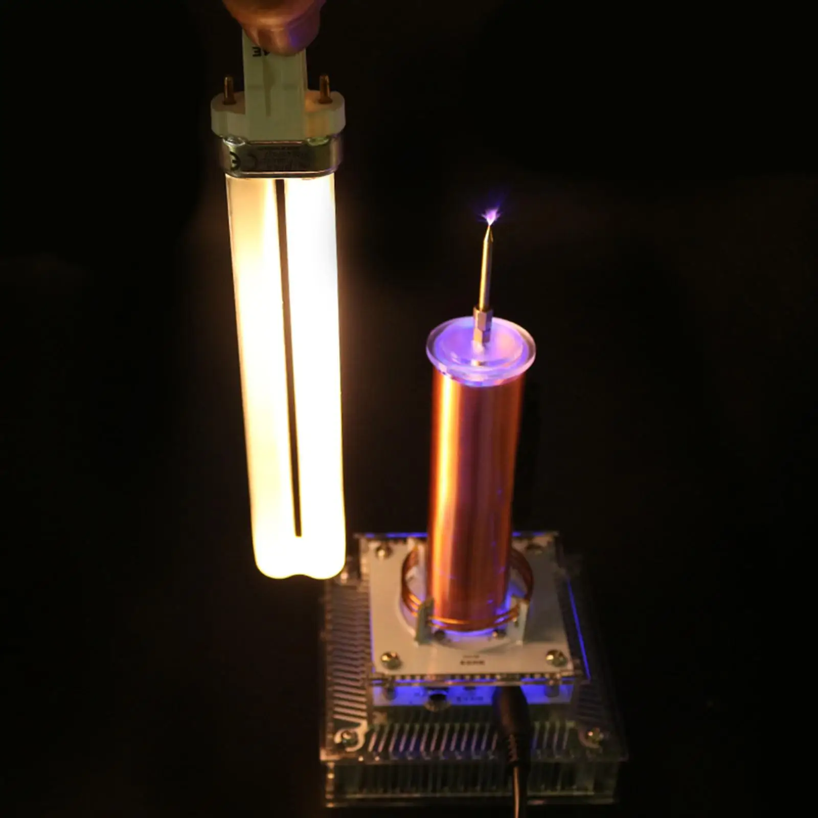 

Music Tesla Coil DIY Kit Plasma Speaker Acrylic Base Shell for Teaching