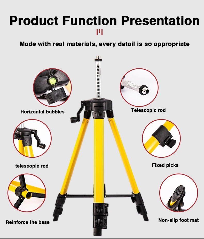 MaKeDa 1.2M/1.5M Laser Level Tripod 5/8