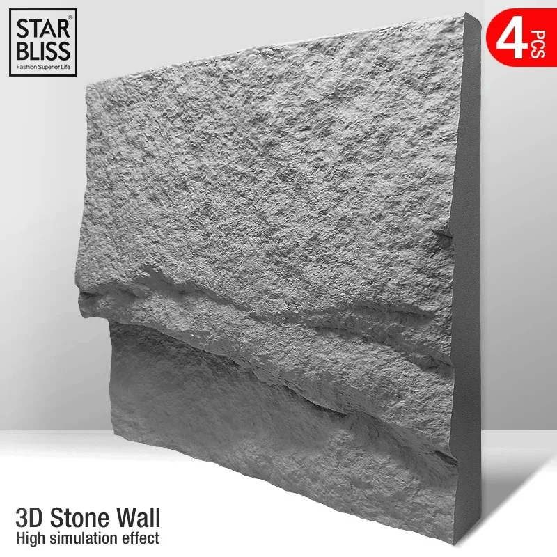 4 шт. 30 см ремонт дома гриб камень кирпич 3D настенная панель несамоклеящаяся