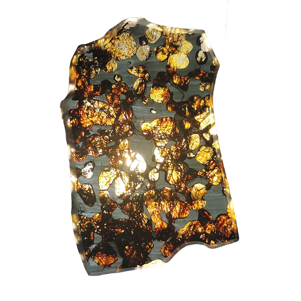 

37.1g SERICHO Pallasite Natural Meteorite Material Slices Olive Meteorite Slices Specimen Collection - From Kenya - TA318