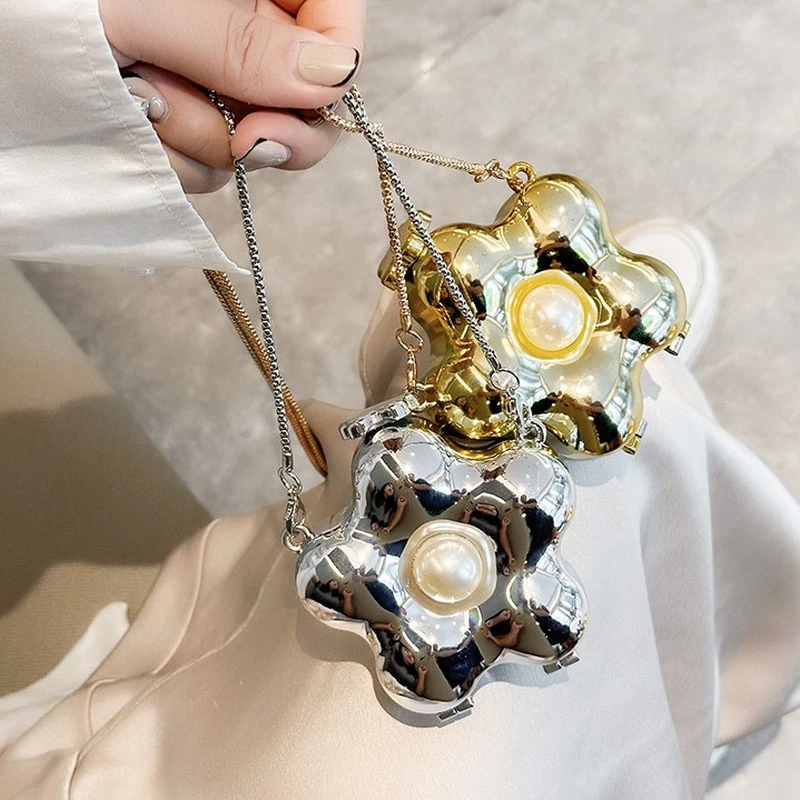 Новая акриловая сумка для губной помады женщин на плечо с цветочным бантом