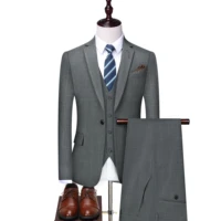 boutique blazer vest trousers fashion business casual gentleman mens italian style elegant striped slim fit 3 piece set