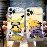 phone case for apple iphone 11 12 13 pro max xr xs x 8 7 se 2020 6 plus shockproof clear soft cover pikachu and n naruto
