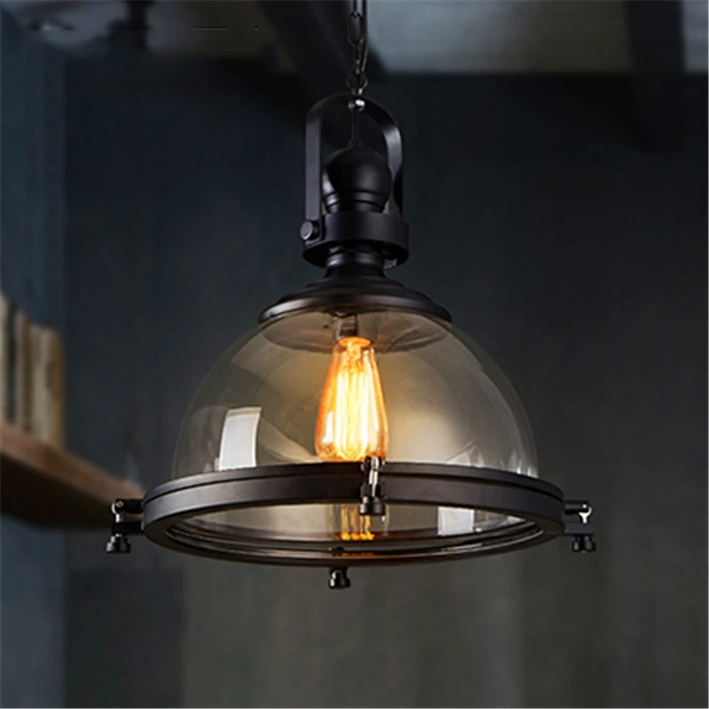 

Nordic Restaurant LOFT Pendant Lights Retro Industrial Bar Cafe Glass Pendant Lamp Modern Dessert Shop Clothing Store Hanglamps