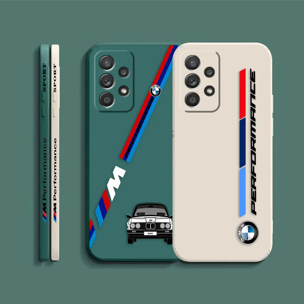 Case For Samsung Galaxy A91 A14 A73 A72 A71 A53 A52 A51 A42 A33 A32 A22 A21S A13 A22S 4G 5G Case Simple Luxury Sports Car B-BMW