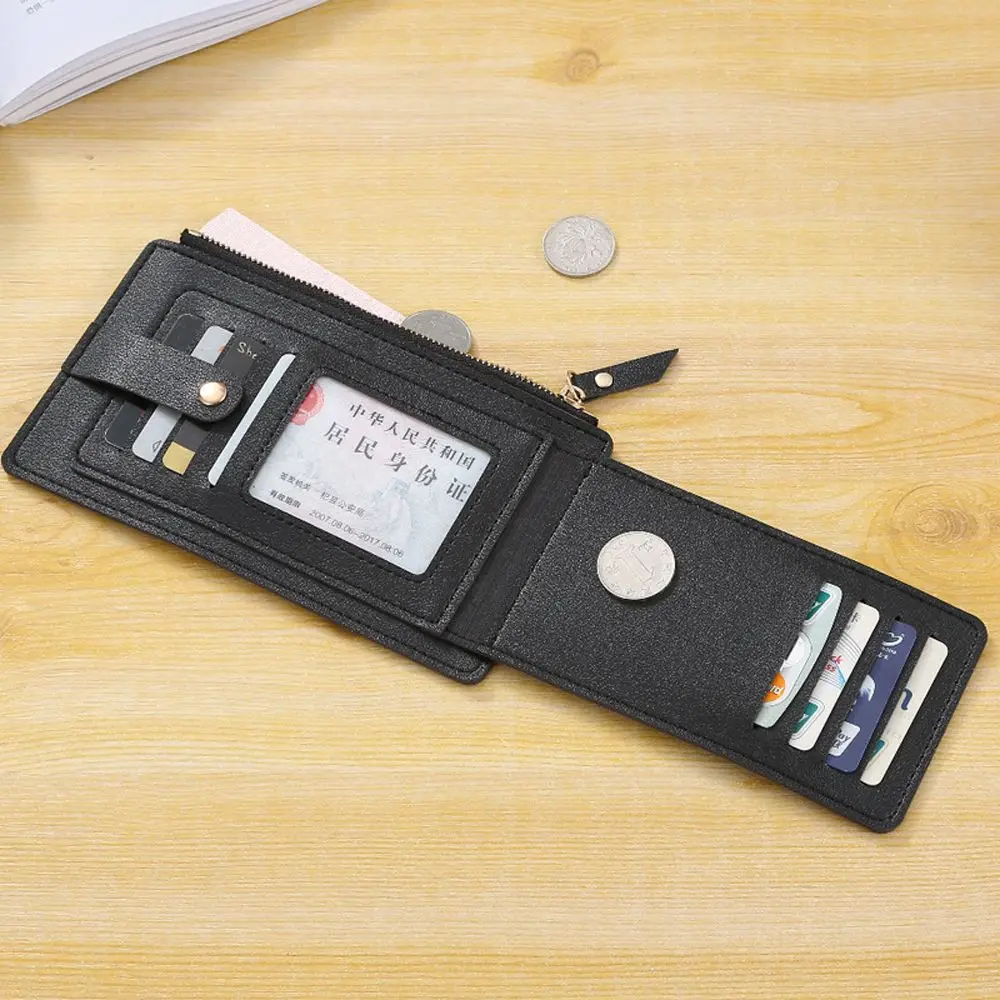 

Design Zipper Coin Purse PU Leather Solid Color Women Wallets Korean Style Wallets Short Clutch Bag Bank Card Holder