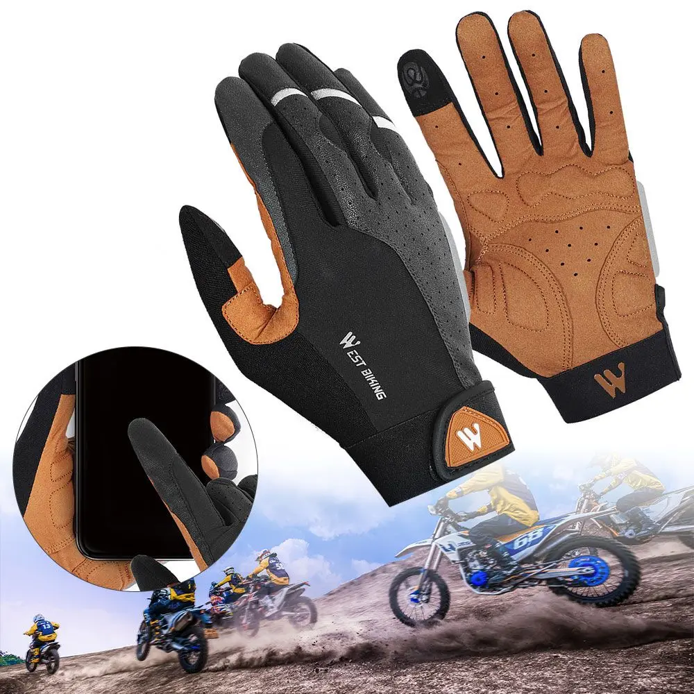 

And Winter Mountain Biking Wear-resistant Nonslip Motorcycle Riding Gloves Touch Screen Full Finger Mittens Shockproof