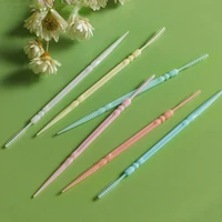 200pcsset soft plastic double head brushed toothpick oral care 6 2 cm hot sale interdental brush toothbrush for dentures