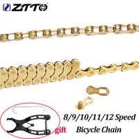 ZTTO MTB Road Bike Chain 8/9/10/11/12 Speed Chain Tool SL SLR EL Silvery Gold Bicycle Power Lock High Quality For K7 System