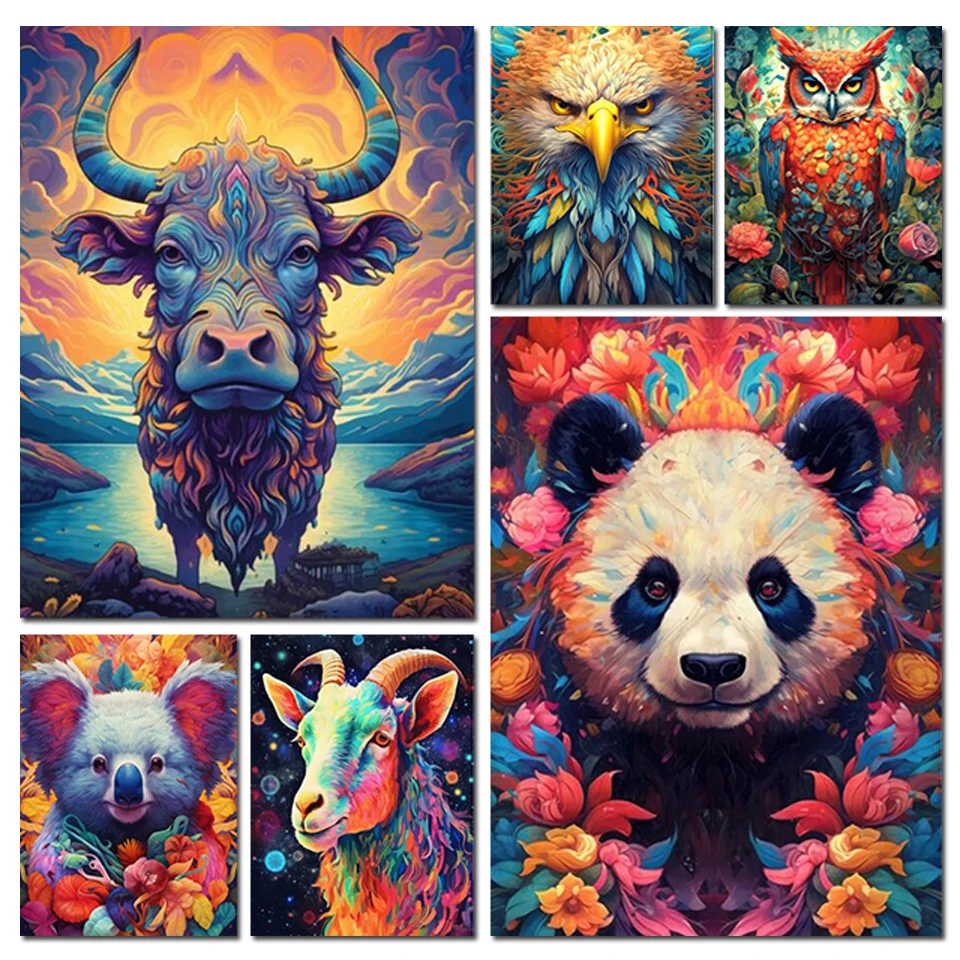 

Алмазная живопись Koala Ox с изображением совы и орла, Набор для вышивки крестиком, 2024