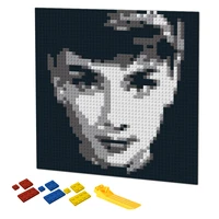 diy pixel art audrey hepburn mosaic retro room decorative pop painting by numbers moc building blocks toys boys creative gift