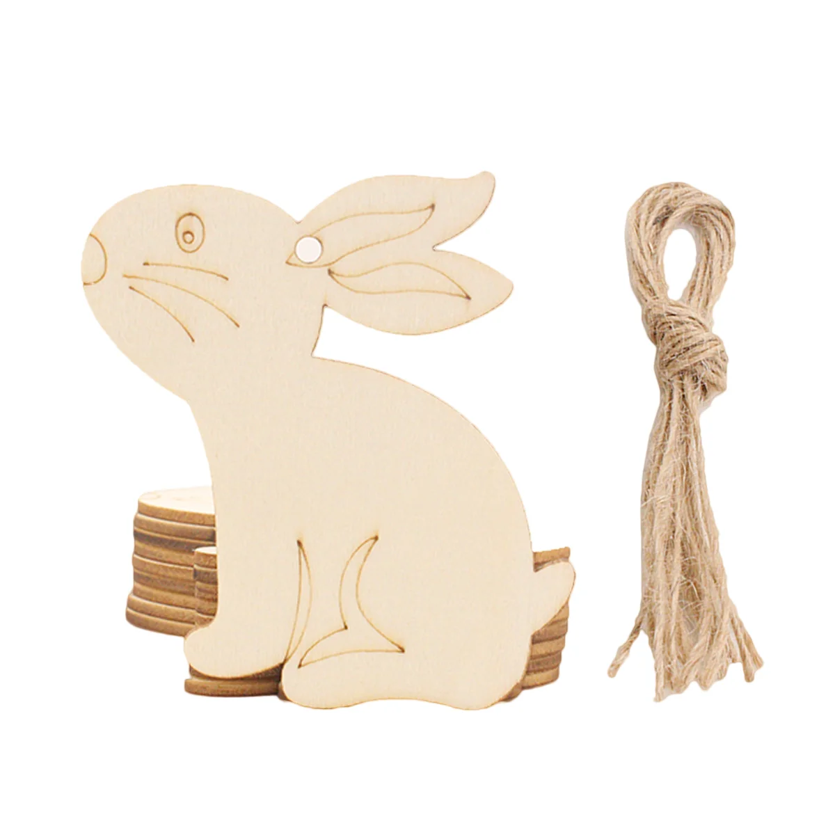 

Easter Hanging Wooden Party Bunny Rabbit Decoration Pieces Crafts Wood Craft Pendant Spring Diy Shape Egg Ornaments Tag Gift