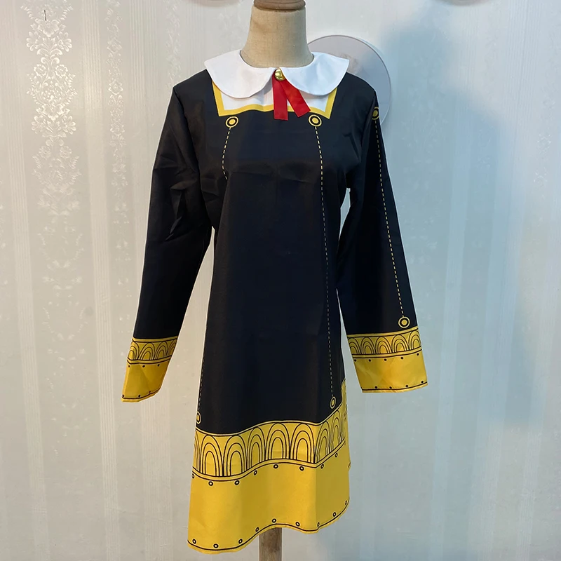 Костюм для косплея аниме шпионская семья Икс черное платье парик носки комплект