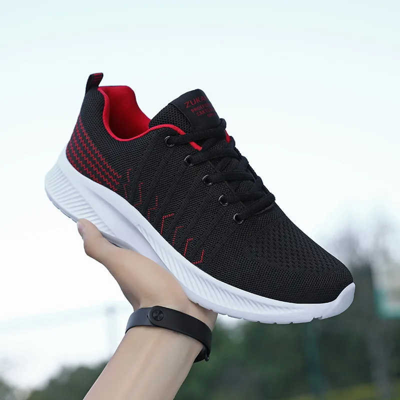 Mesh Men Shoes Casual Breathable Men Sneakers Fashion Lace-Up Lightweight Walking Sneakers Tenis Masculino Men Vulcanize Shoes